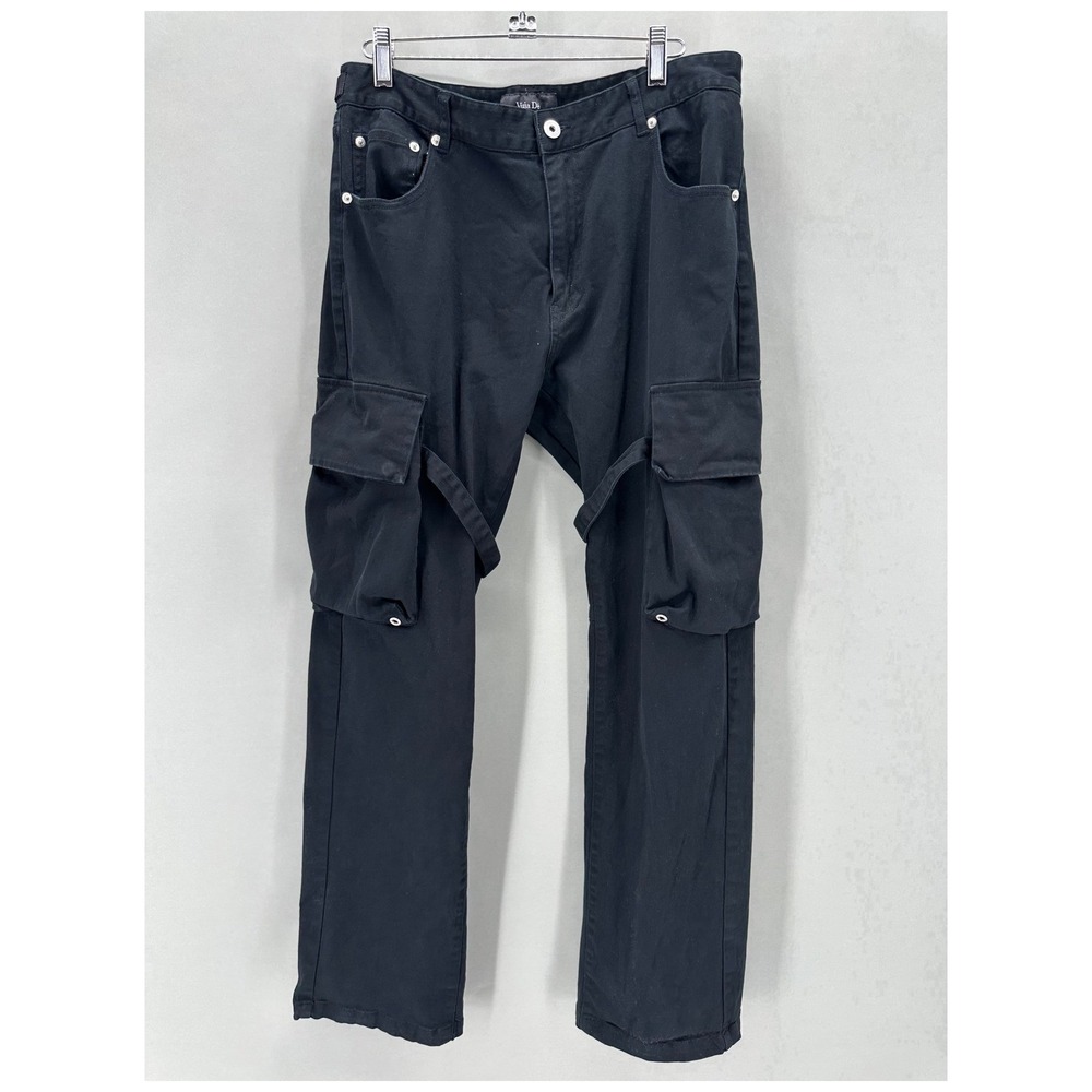 Vuja De Bondage Cargo Pants 2.0 Mens Size XL Black Japanese Streetwear Goth Punk